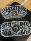 Vintage Anchor Hocking Starburst Glass Butter Dish with Lid