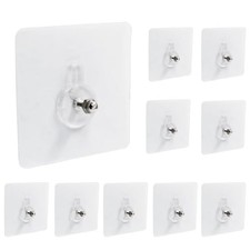 Hitefu 10pcs Self-Adhesive Hooks Without Nails, Heavy Duty Wall Hooks for 12 mm