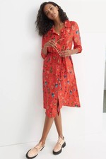Beautiful Farm Rio Calixta Midi Shirtdress Anthropologie  XS 4 6 Hearts NWT $198