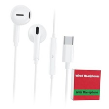 USB C Wired Earbuds for iPhone 17/16/15 Pro Max Plus Air iPad  USB-C White