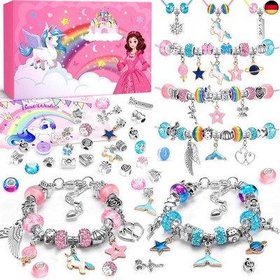 INOMO Einhorn Geschenke für Mädchen, Einschulung Mädchen Armbänder Selber Mac
