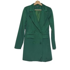 Nasty Gal Size 4 Taking Care of Business Satin Sheen Trench Dress - MISSING BELT