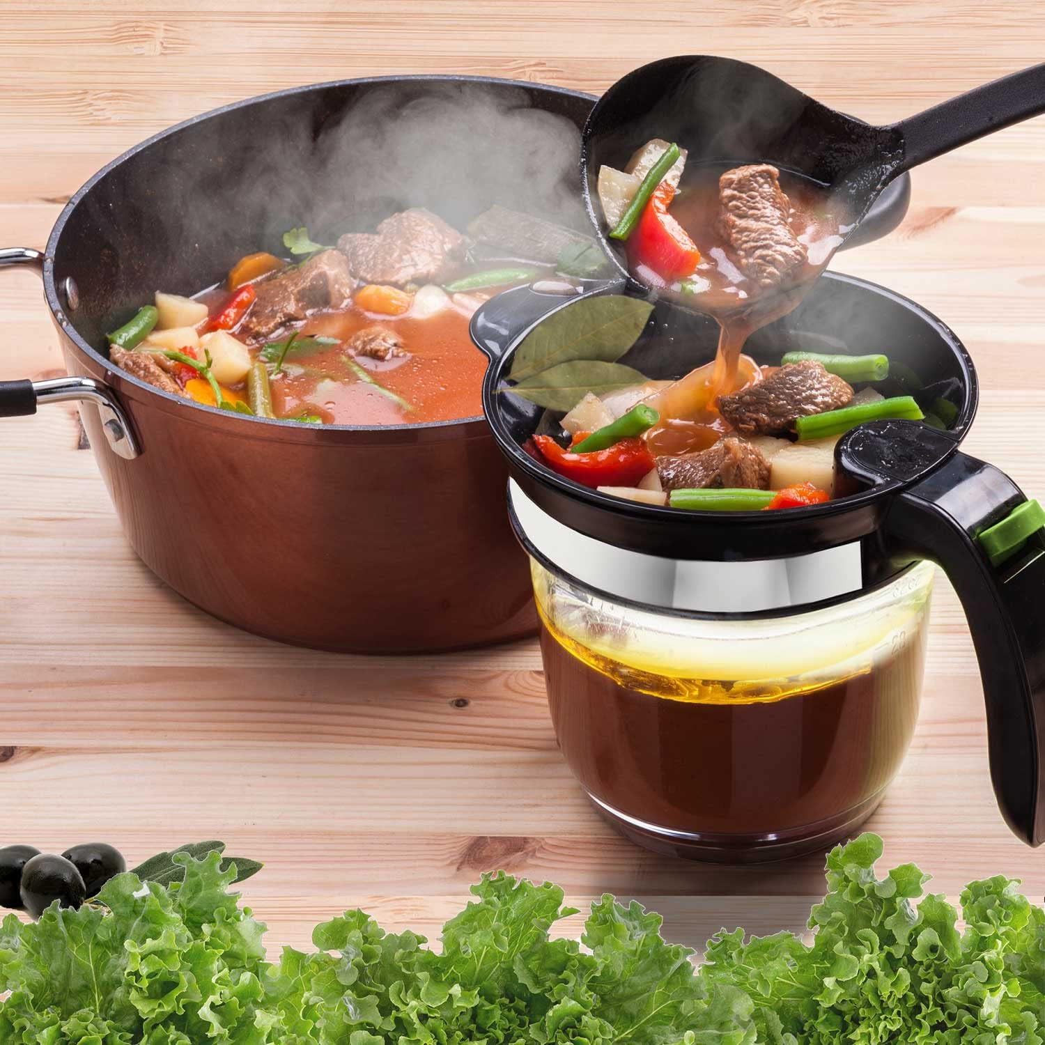 Fat Separator with Bottom Release, 4 Cup Gravy Separator for Cooking with Oil St