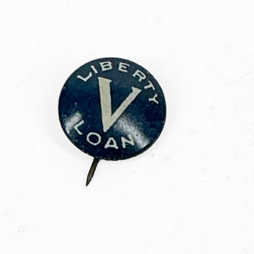 Vintage 1919 WWI Fifth Liberty Loan V Button Pin Government Advertising
