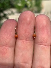 14ct gold natural coral earrings antique