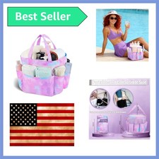 Mesh Shower Caddy Portable - 9 Pockets, Shower Bag for Dorm Room Camping