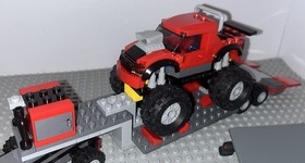 Lego 60027 City Monster Truck Transporter Complete Set With Minifigures Manuals