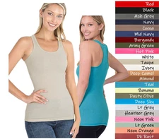 (Zenana Outfitters) STRETCHY RIBBED KNIT RACERBACK TANK TOP (S-3X)
