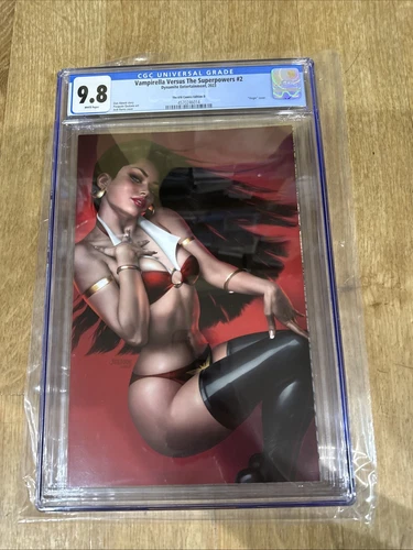 VAMPIRELLA 2 VS SUPERPOWERS BURNS RETAILER VIRGIN COVER LTD 400 Cgc 9.8 Graded