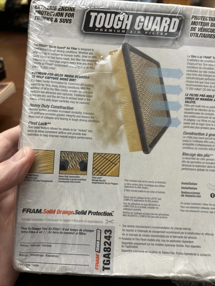 Filtro de aire premium Fram Tough Guard TGA8243 Foto 4 de 4