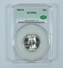 1945-D Washington Quarter MS65 CAC CACg