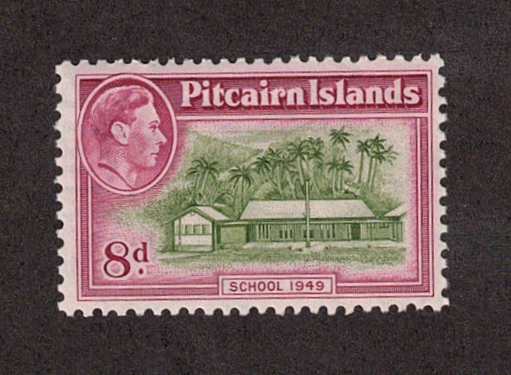 Pitcairn Island stamp 6A - KG6 8dschool - 1940 MNH OG BkN
