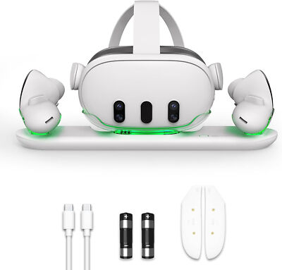 Charging Dock w/45W USB-C for Meta Quest 3 VR Headset Controller Charging Stand！