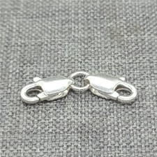 2 Sterling Silver Double Rectangle Lobster Clasp for Bracelet Necklace