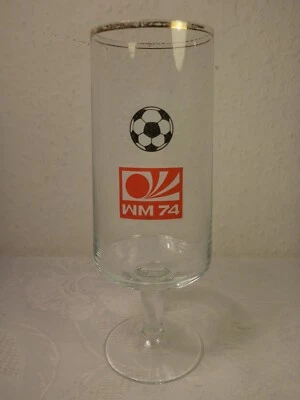 altes Glas Bierglas DDR erstmalig dabei WM 1974 74 Fußball 16,8 cm - Bild 1 von 4