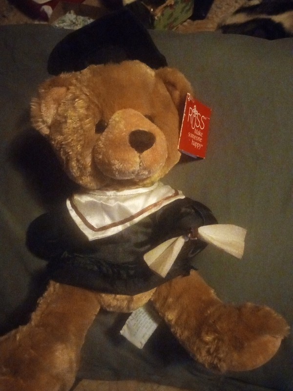 Vintage Graduation Bear Made By Russ NOS