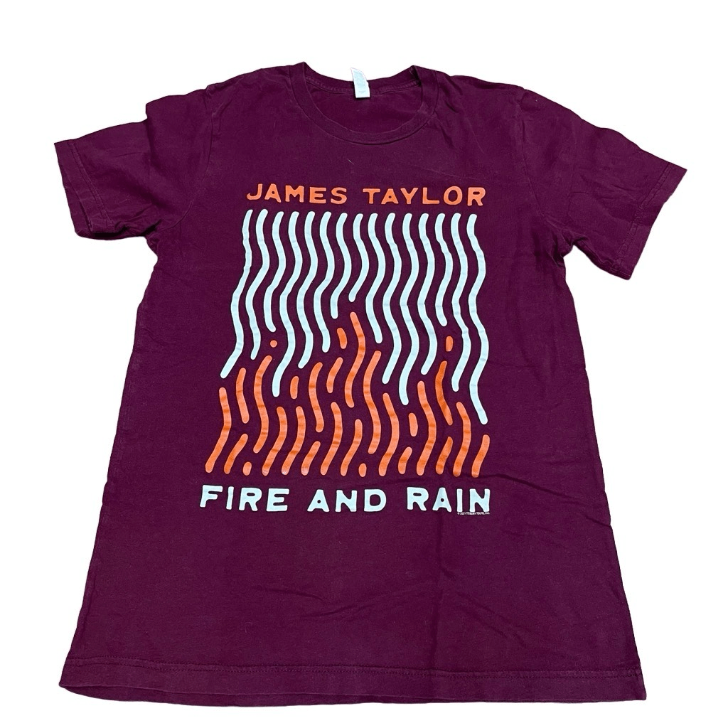 James Taylor Fire & Rain Tour Tシャツ 1981 Canvas Bella+Canvas Mens James Taylor Fire & Rain Short
