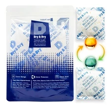 50 gram X 12 PK "Dry & Dry" Food Grade Orange Indicating Silica Gel Packets