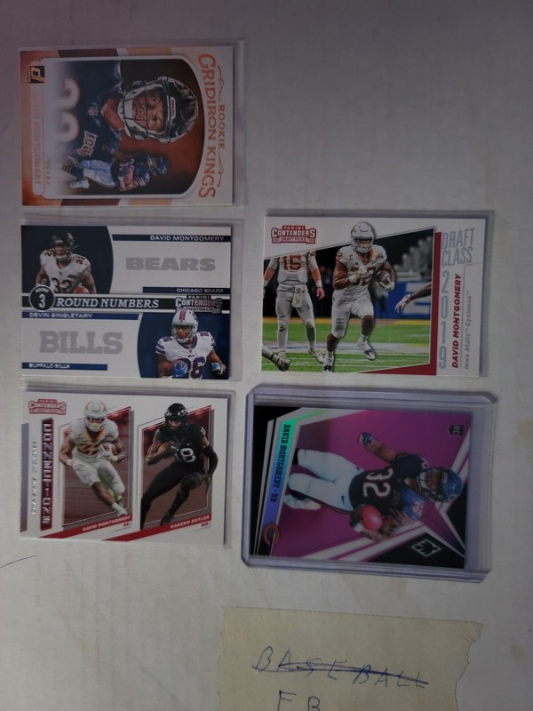 Houston Texans Running Back David Montgomery NFL Rookie Football Card Lot