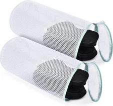 2 Pack Shoe Washing Bag 7 X 15 Inch Sneaker Mesh Laundry Bag with Zipper Shoe Cl