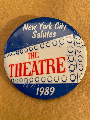 Vintage 1989 Broadway New York City Theatre District Usher Staff pinback button