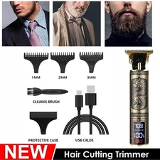 Professional Mens Hair Clippers Trimmer Machine Cordless Beard Electric Shaver