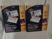 Lot Of 2 Avery Clean Edge Business Cards Laser 2 x 3 1/2 White 200/Pack 5871 NEW