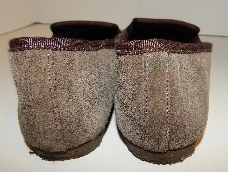 Tory Burch Billy Brown Flannel Shearling Logo Slippers 7 M - Image 3 of 4