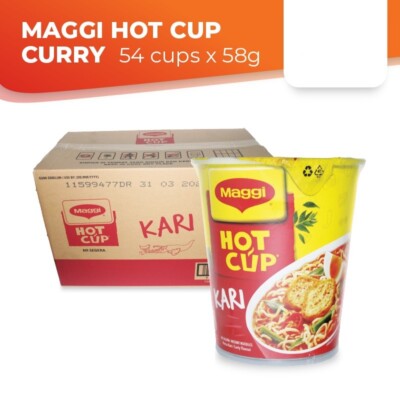 MAGGI HOT CUP (54cups x 58g)  CURRY FLAVOR DHL/FEDEX DELIVERED DUTY PAID