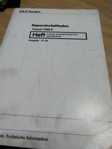 VW Passat 1988 Reparaturleitfaden 5-Gang Schaltgetriebe 02 C Allradantrieb...