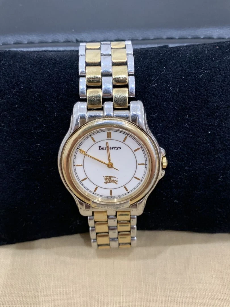 Orologio Burberry 5530 F52321 Analogico Quarzo Donna Oro Antico Argento Vintage 25390