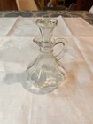 Vintage Anchor Hocking Cruet Pressed Glass Stopper Oil Vinegar