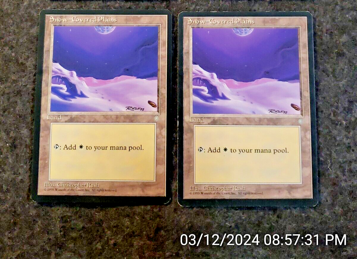4X Snow-Covered Plains Ice Age PLD Basic Land MAGIC THE GATHERING