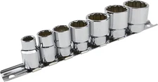 Whitworth/Bsf/Bsw 3/8" Drive Shallow Sockets 7Pc Set 1/8"-1/2" Bi Hex LSR29