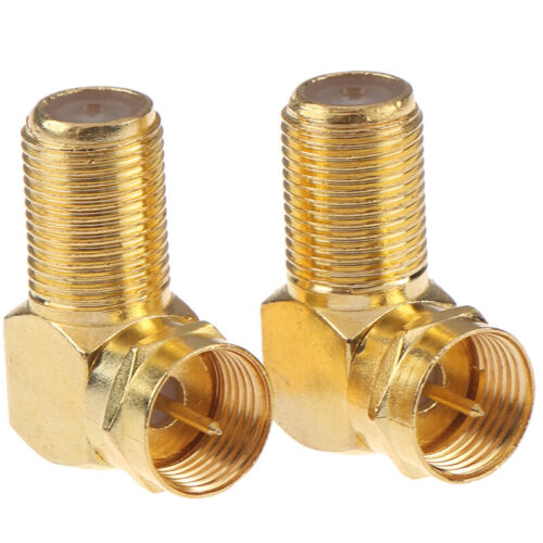 1Pc Copper F Male Plug to F Female Jack Right Angle Adapter 90 Degree Coax xH*DY - Picture 1 of 8