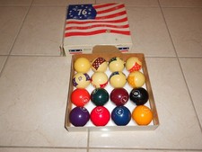 ARAMITH VINTAGE 1976 BICENTENNIAL BILLIARD POOL BALL SET 2 1/4" CAST PHENOLIC