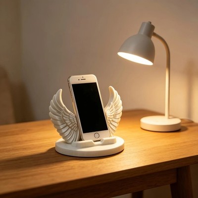 Angel Wing Phone Holder 3D Printed Desktop Stand Home Office Desk Decor