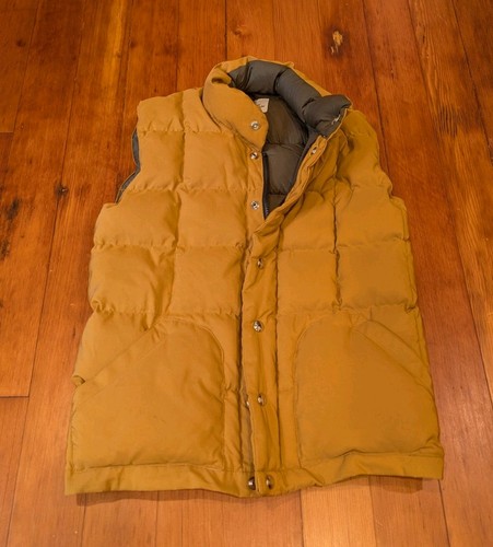 NEW Crescent Down Works Quilted Italian Vest MUSTARD GREEN XS Xsmall