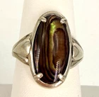 Kabana Sterling Silver Paua Abalone Shell Ring Sz 8 Southwest TW 4.6g Vtg Estate