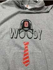 Men's The Ohio State Buckeyes Woody Hoodie!!! Gray, Sizes up to 4XL Woody Hayes