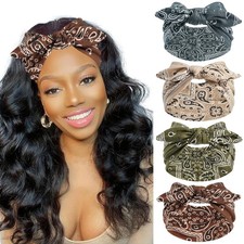 FULZTEY Bow Headbands for Women Wide Hairbands Vintage Large Headwrap Elastic...