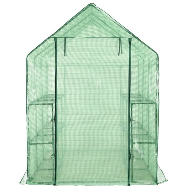 Begehbares GewäChshaus Mit 12 Regalen Stahl 143 X 214 X 196 Cm-image