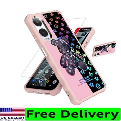 Hybrid Soft Silicone & Hard PC Case for Cricket Icon 6 with 360° Ring Holder