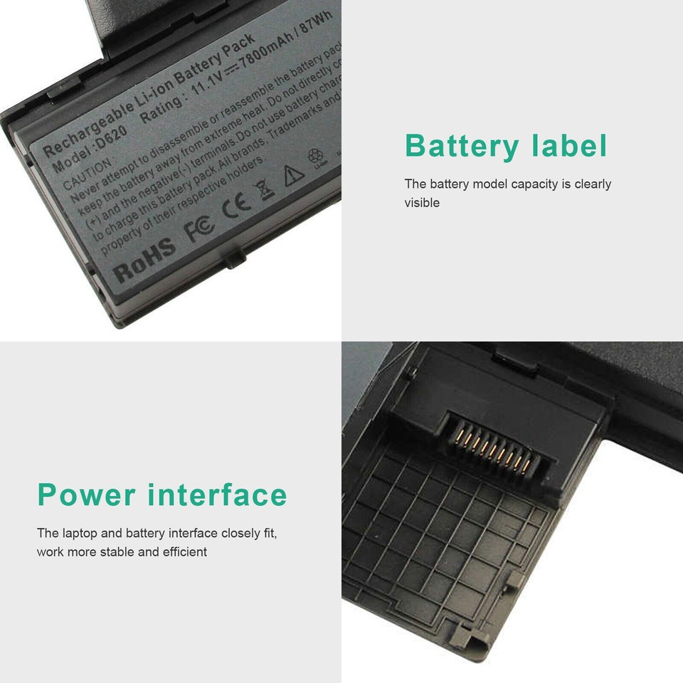 Batterie RDY PC764 JD634 PP18L Pour Dell Latitude D620 D630 D830 Precision M2300 4000mAh