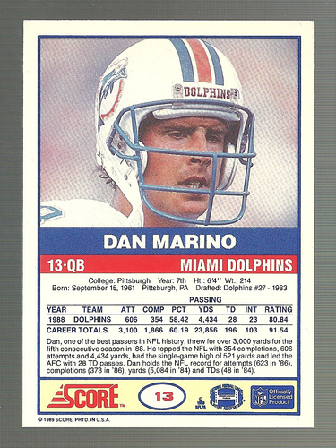 Partitura 1989 - Dan Marino #13 - Imagen 2 de 2
