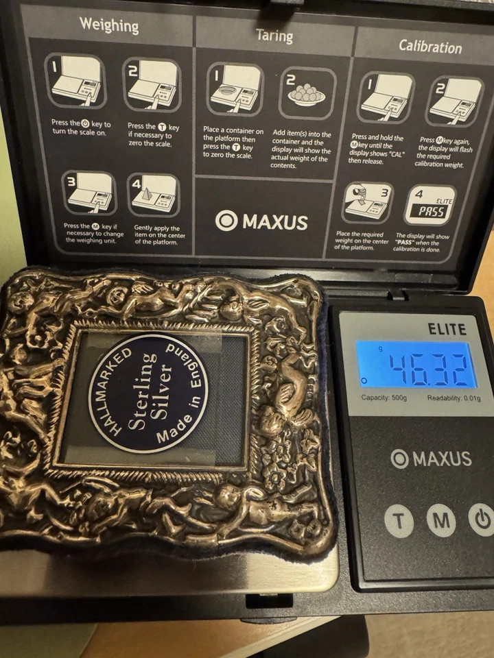 Vintage Hallmarked Sterling Silver Cherub Photo Frame Sheffield 1987 England - Image 3 of 3