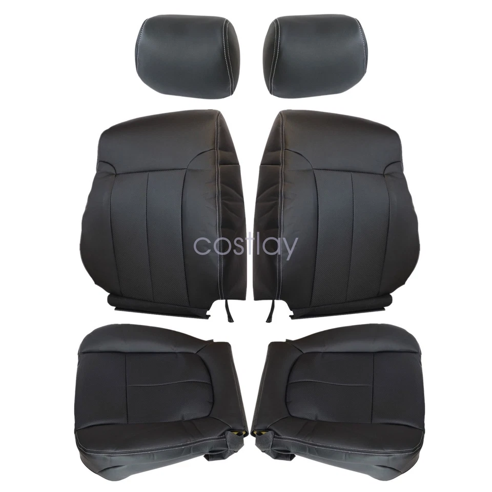 For 2009-2014 Ford F-150 Lariat Front & Second Row Replacement SEAT COVER Black - Image 3 of 4
