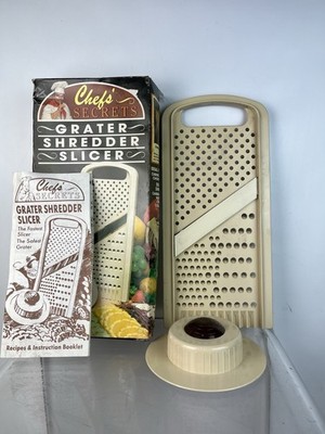 Vintage CHEF SECRET Reibe Zerkleinerer Hobel Küche Käse Lebensmittel Vorbereitung Gerät VERPACKT