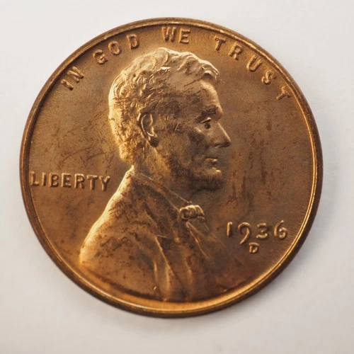 1936 **D** LINCOLN WHEAT CENT ***NICE UNC RED BROWN *** - FREE SHIPPING! C2645