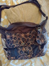 Brown Steampunk Handmade Handbag Cogs and Clocks Beautifully Made In England VGC